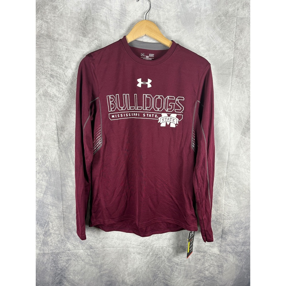 Under Armour Mississippi State Bulldogs HeatGear Long Sleeve Shirt Maroon Mens S